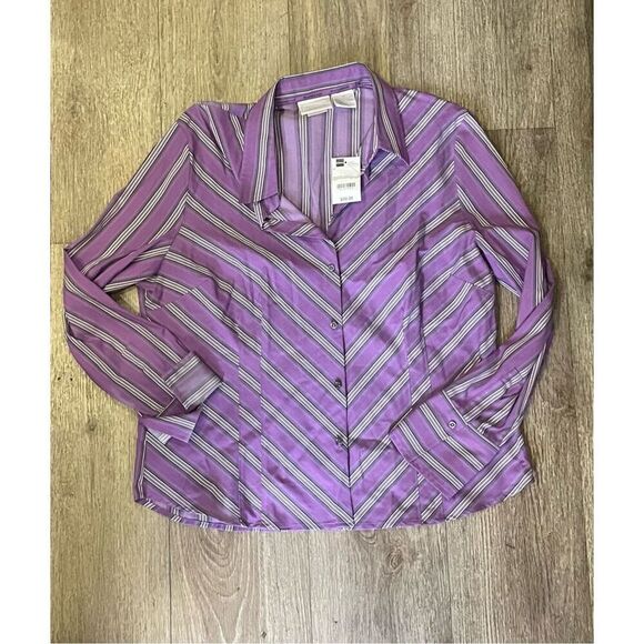 Worthington Purple Women’s Dressy Blouse 18 Stretchy New - Picture 1 of 4